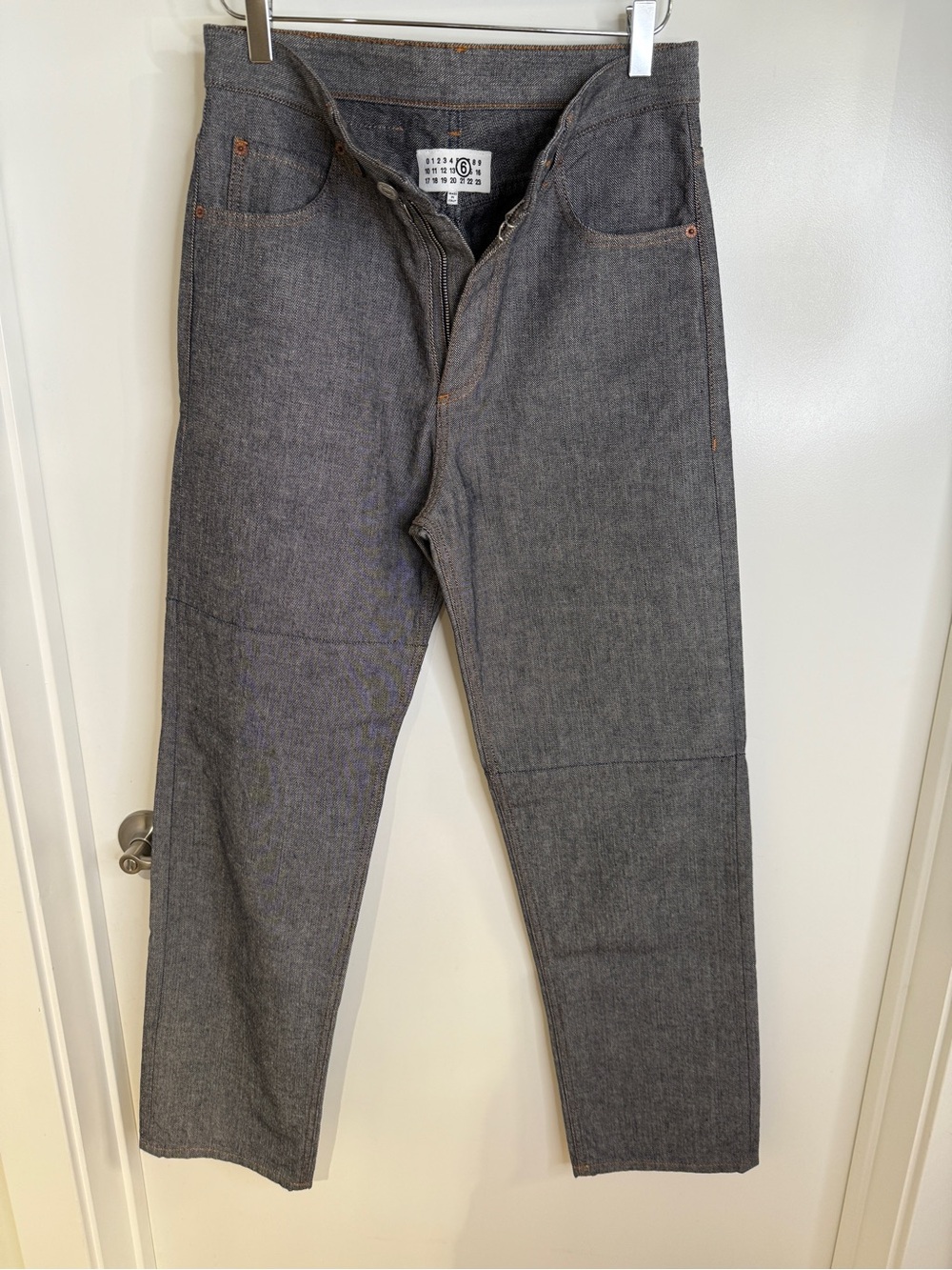 Authentic Maison Margiela Men's Grey Straight-Leg Jeans